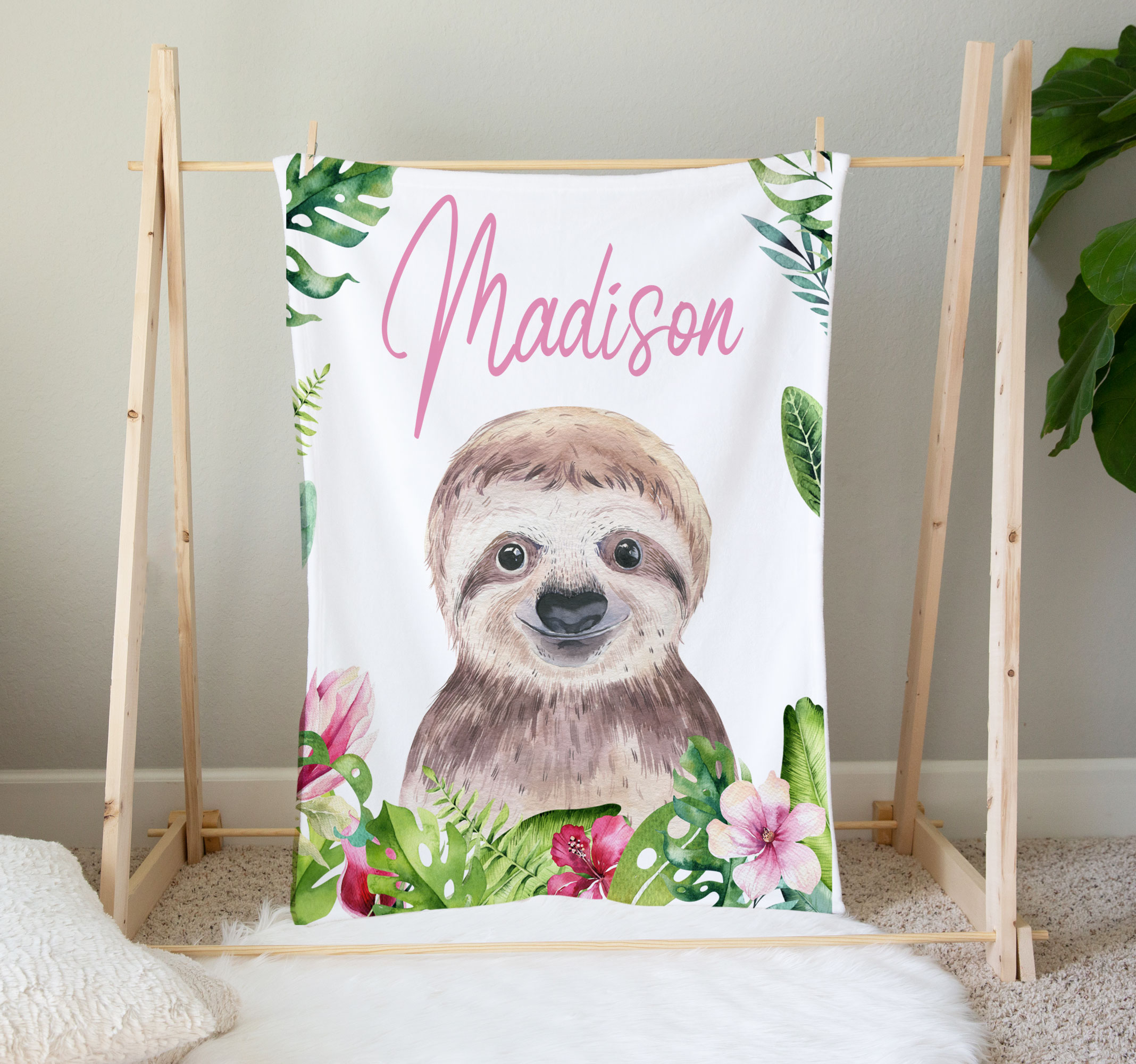 Sloth Minky Blanket - Lullaby Gifts